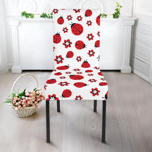 Ladybug Pattern Print Design 04 Dining Chair Slipcover