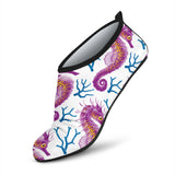 Purple Seahorse Blue Coral Pattern Aqua Shoes