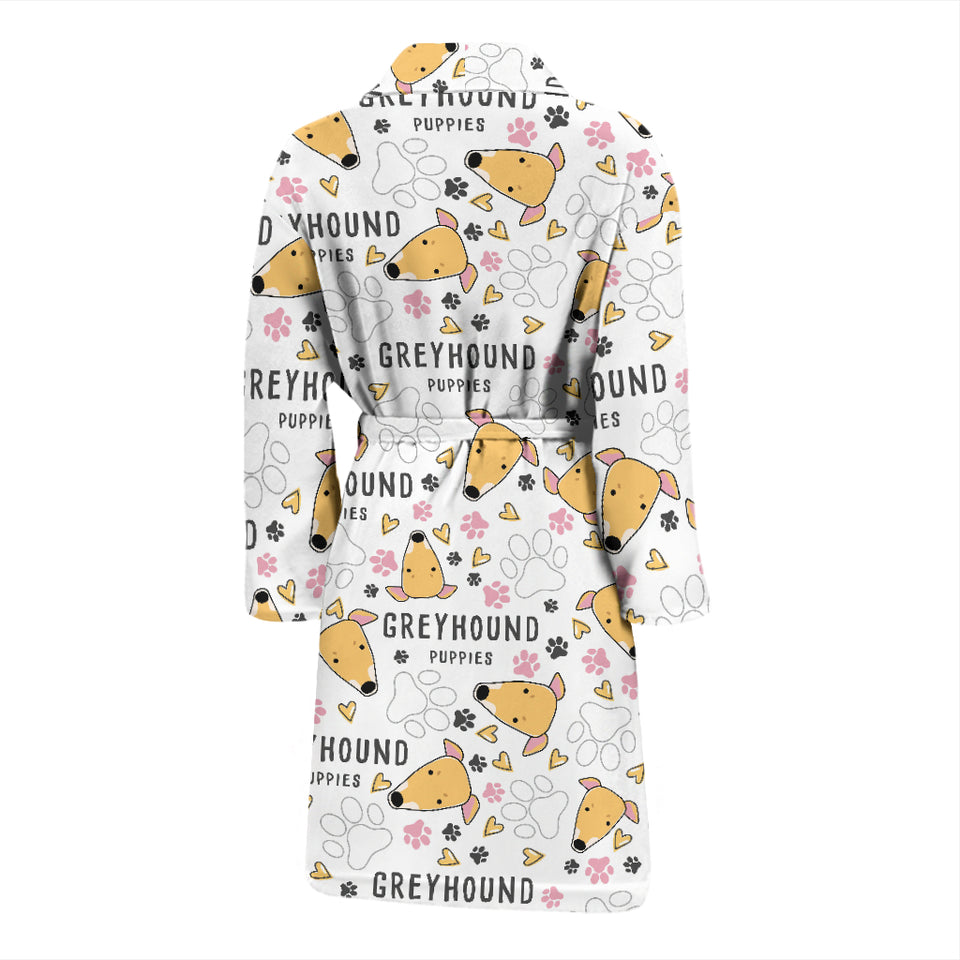 Greyhound Pattern Print Design 03 Men's Bathrobe