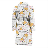 Greyhound Pattern Print Design 03 Men's Bathrobe