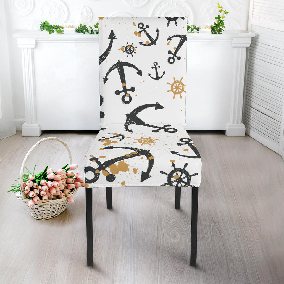 Anchors Rudders Pattern Dining Chair Slipcover
