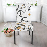 Anchors Rudders Pattern Dining Chair Slipcover