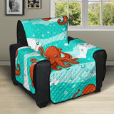 Octopuses sea wave background Recliner Cover Protector