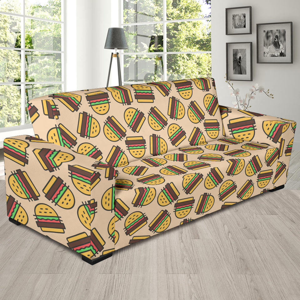 Hamburger Pattern Print Design 01 Sofa Slipcover