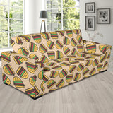 Hamburger Pattern Print Design 01 Sofa Slipcover