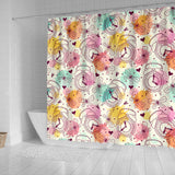 Clock Butterfly Pattern Shower Curtain Fulfilled In US