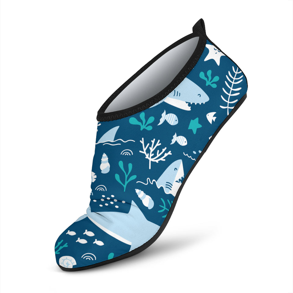 Cute Shark Pattern Aqua Shoes