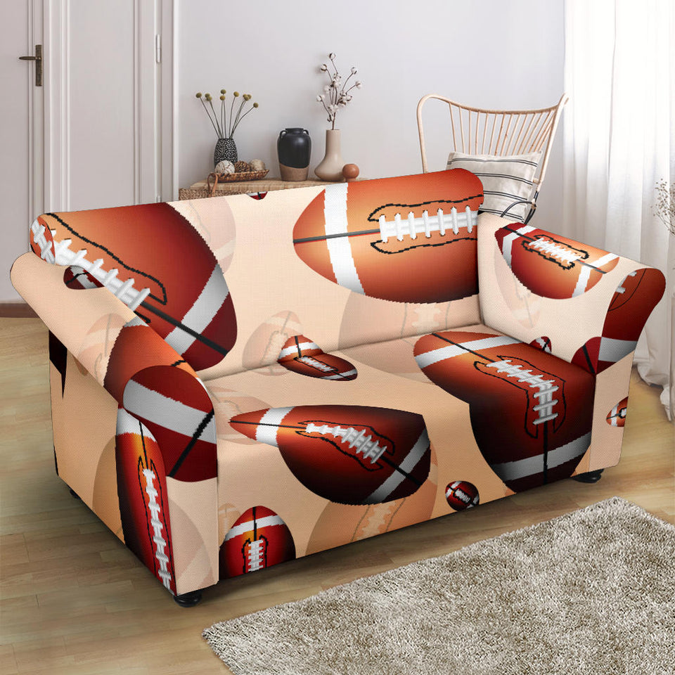 American Football Ball Design Pattern Loveseat Couch Slipcover