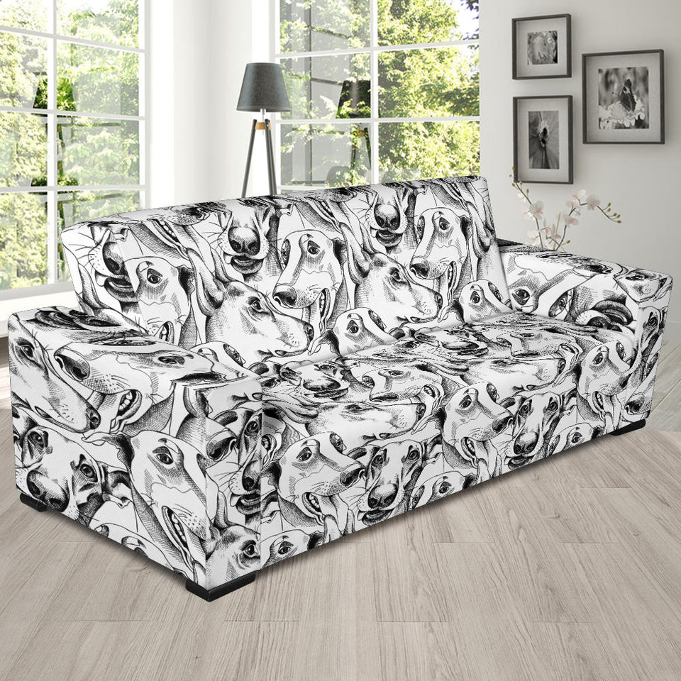 Greyhound Pattern Print Design 01 Sofa Slipcover