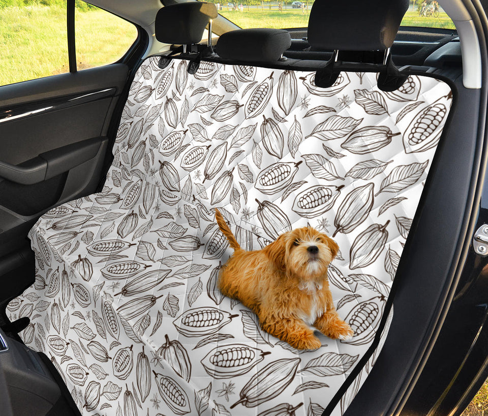 Cocoa Beans Leaves Pattern Dog Car Seat Covers