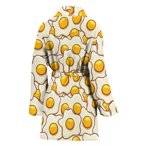 Fried Eggs Pattern Print Design 02 Women's Bathrobe