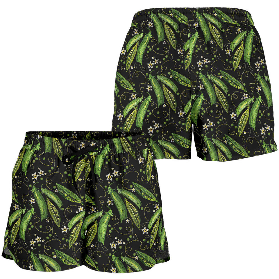 Green Peas Pattern Print Design 02 Women Shorts