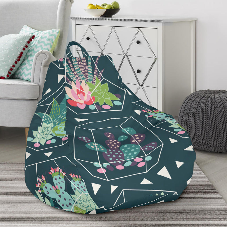 Cactus Glass Terrarium Pattern Bean Bag Cover