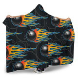 Bowling Balls Flame Pattern Hooded Blanket
