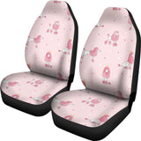 Poodle Dog Pink Color Theme  Universal Fit Car Seat Covers
