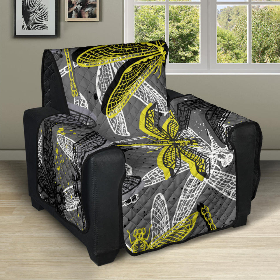 Hand drawn dragonfly pattern Recliner Cover Protector
