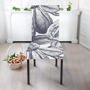 Guava Tropical Hand Drawn Pattern Dining Chair Slipcover