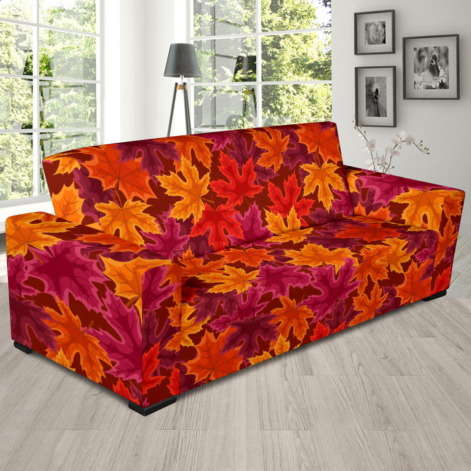 Autumn Maple Leaf Pattern Sofa Slipcover
