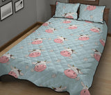 Cute cow flower pattern Quilt Bed Set