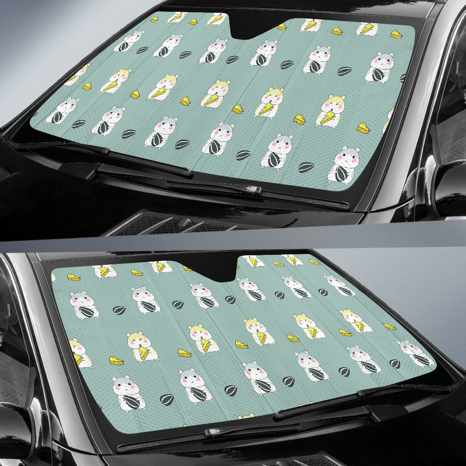 Cute Hamster Cheese Pattern Car Sun Shade