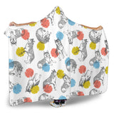 Siberian Husky And Colorful Circle Pattern Hooded Blanket