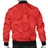 Strawberry Pattern Red Background Men'S Bomber Jacket