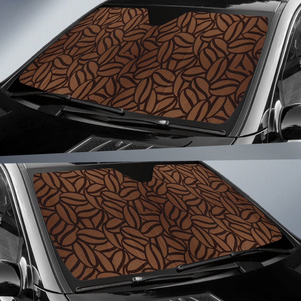 Coffee Bean Pattern Car Sun Shade