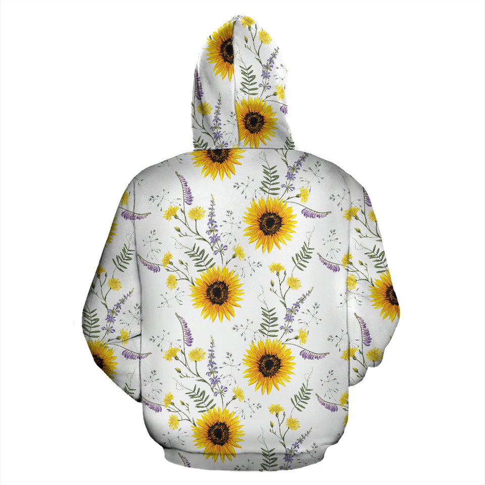 Beautiful Sunflowers Pattern Zip Up Hoodie