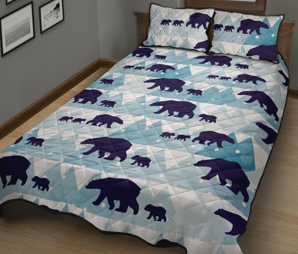 polar bear winter snow pattern Quilt Bed Set