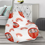 Daruma Japanese Wooden Doll Design Pattern Bean Bag Cover