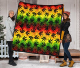 Canabis Marijuana Weed Pattern Print Design 03 Premium Quilt