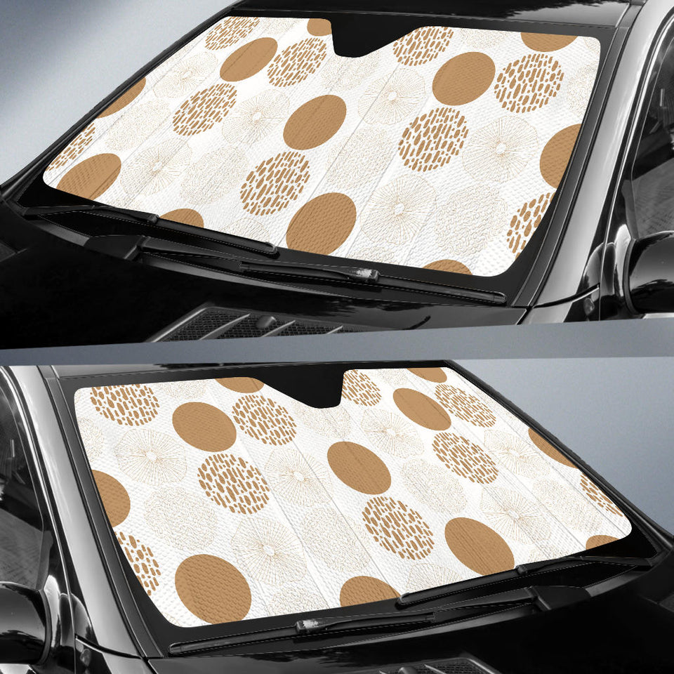 Gold Texture Mushroom Pattern Car Sun Shade