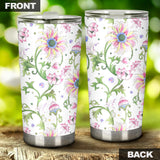 Beautiful Pink Lotus Waterlily Leaves Pattern Tumbler