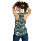 white bengal tigers tropical plant Women Racerback Tank Top