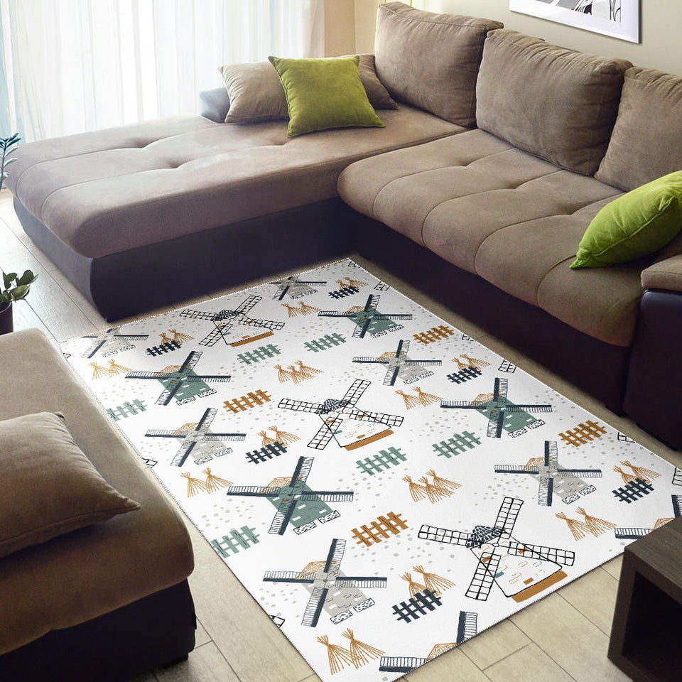 Windmill Pattern Area Rug