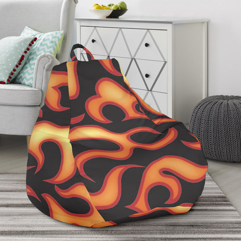 Fire Flame Dark Pattern Bean Bag Cover