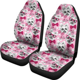 Yorkshire Terrier Pattern Print Design 03 Universal Fit Car Seat Covers