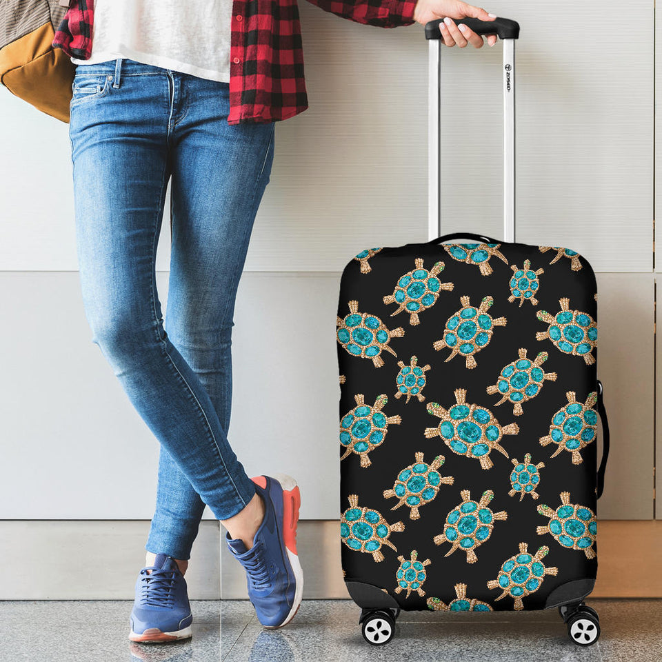 Sea Turtle Blue Stone Pattern Cabin Suitcases Luggages