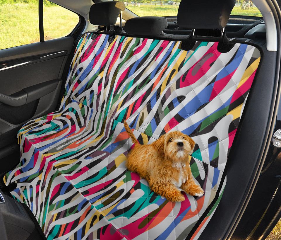 Colorful Zebra Skin Pattern Dog Car Seat Covers
