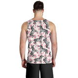 Zebra pink flower background Men Tank Top