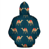 Camel Pattern Blue Blackground Zip Up Hoodie