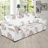 Cute Sea Otters Pattern Sofa Slipcover