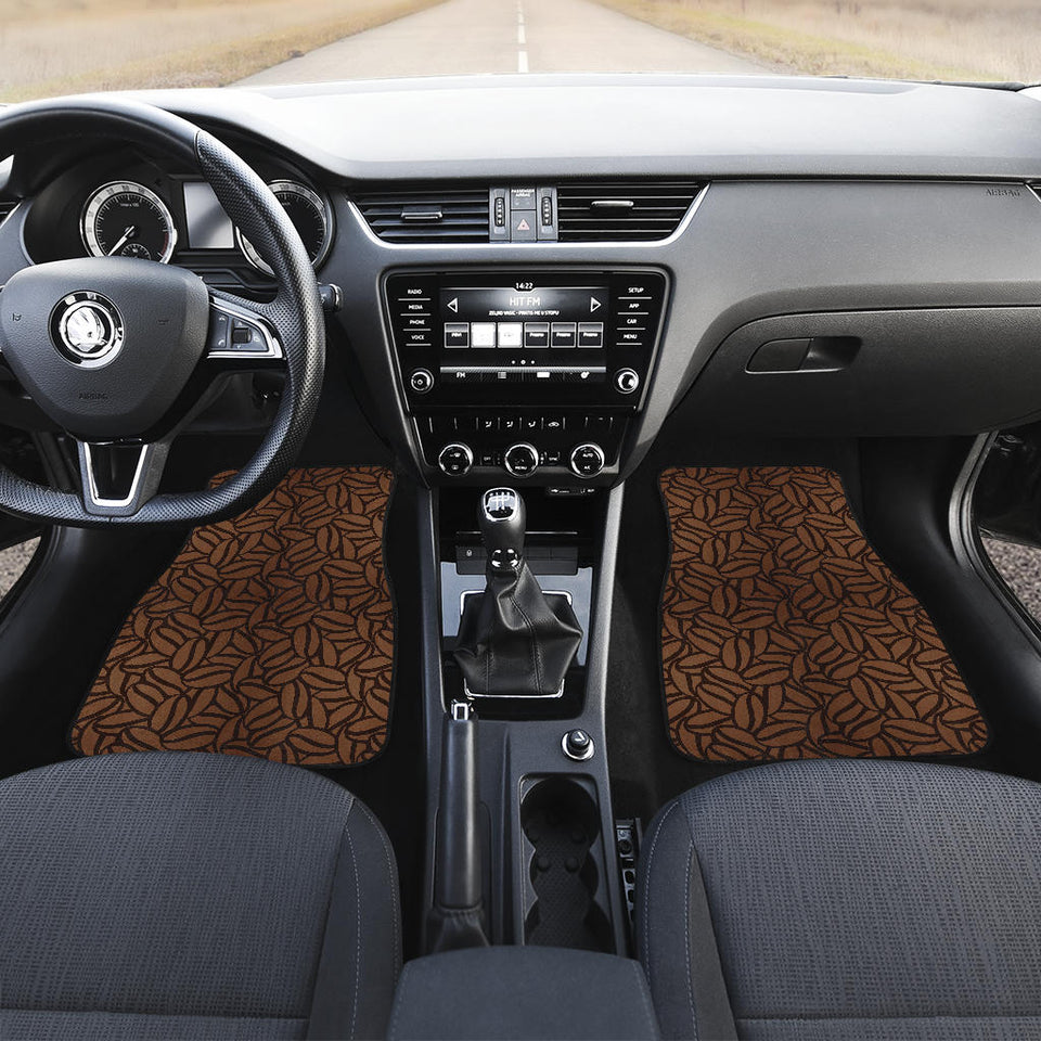 Coffee Bean Pattern Front Car Mats