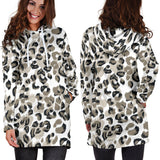 Leopard Skin Print Pattern Women'S Hoodie Dress