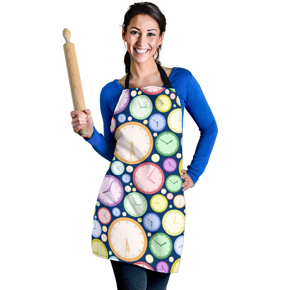 Colorful Clock Background Adjustable Apron