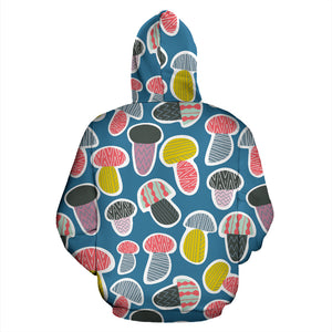 Colorful Mushroom Design Pattern Zip Up Hoodie