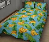 banana leaves banana design pattern Quilt Bed Set