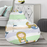 Cute Hand Drawn Mermaid Bean Bag Cover
