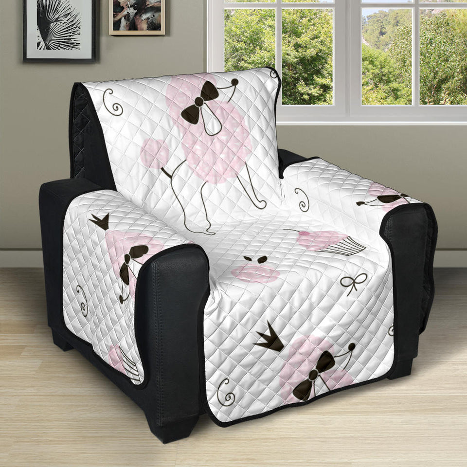 Poodle dog rose cake pattern Recliner Cover Protector
