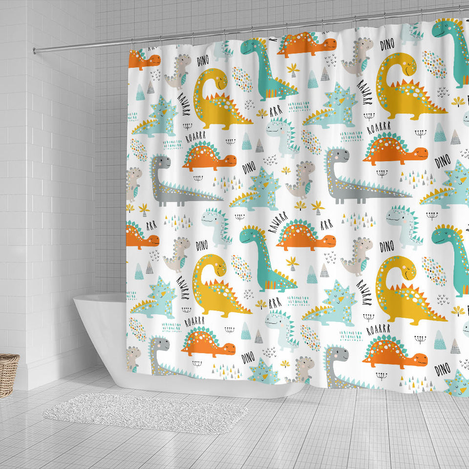 Cute Funny Kids Dinosaurs Pattern Shower Curtain Fulfilled In US
